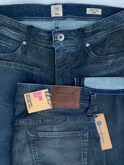 Men's Skinny Fit Vintage Blue Black Jeans