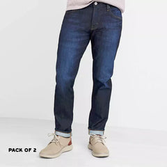 Mango Men Straight Pattern Branded Jeans Pack Of 2
