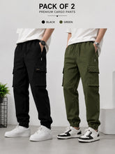 Pack of 2 Six-Pocket Cargo Joggers | Overrun Factory Stock | Cotton Twill