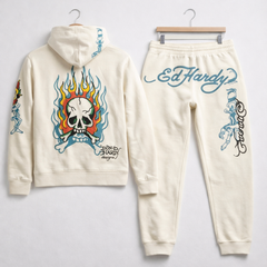 Ed Hardy Flame Skull Premium Jogger Set | Limited Edition Drop 🔥