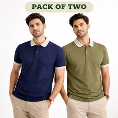 Pack of Two Signature Contrast Export Collar Polo Shirt