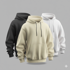 Pack of 3 Plain Hoodie