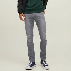 JJ slim fit stretchable light grey jeans for men