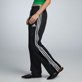 Black Straight/Loose Bottom Side stripe with ankle zip trouser for women