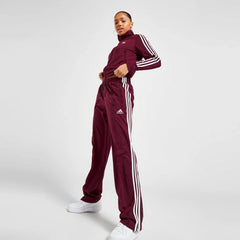 Straight/Loose Bottom maroon side stripe with ankle zip trouser for women