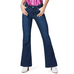 lvs women modern bootcut dark blue stretchable jeans