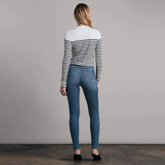estvanli high rise dark blue skinny fit jeans for women