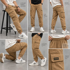 Six-Pocket Cargo Joggers | Overrun Factory Stock | Cotton Twill Stuff
