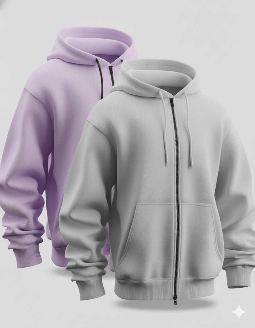 Pack of 2 Zipper Hoodie