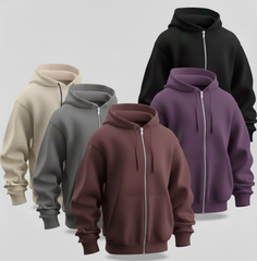 Plain Zipper Hoodie
