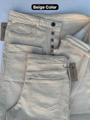 Men's Straight Fit Beige Color Jeans
