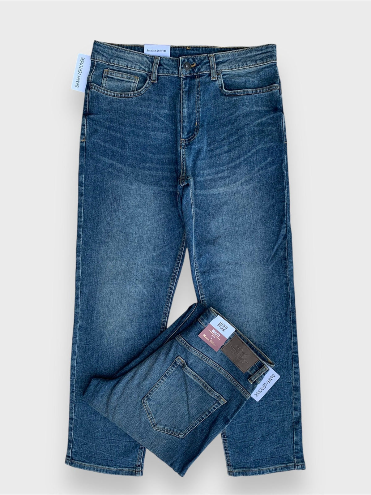 Men's Straight Fit Vintage Medium Blue Jeans