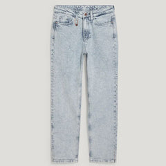 CA high rise straight leg stone wash ankle slit women jeans