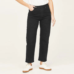 Amnda Slim Straight Stretchable Short Length Black Curvy Jeans